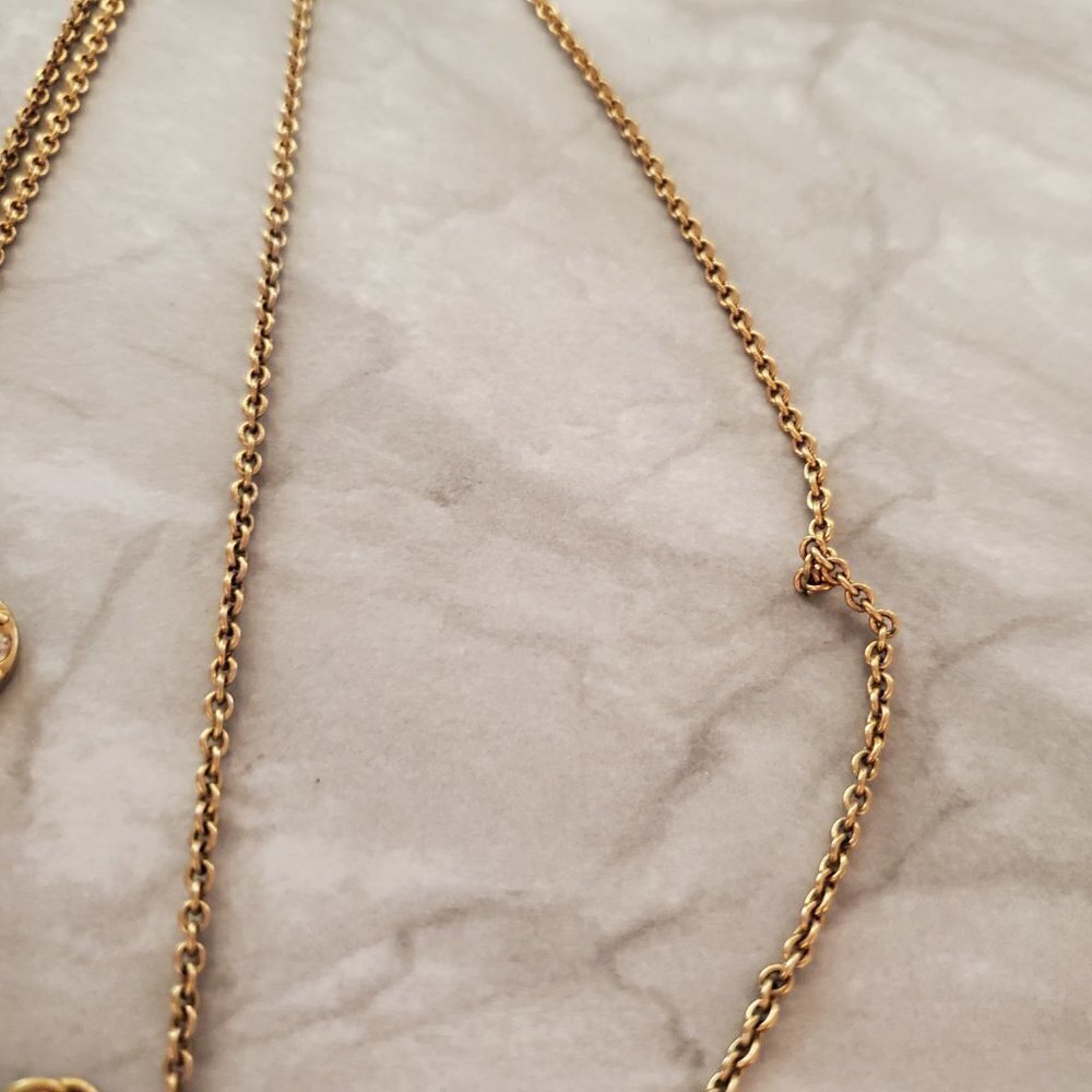 💖 J.crew Tassel Rhinestone Crystals Pave Charm Pendant Necklace 💖 - Picture 7 of 10